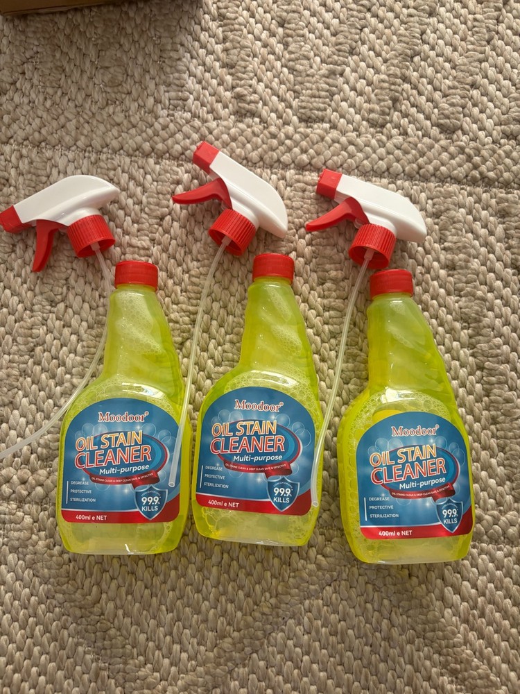 Moodoor Oil Stain Cleaner Multi Purpose Degreaser Bottles 400mL Lot Of 3