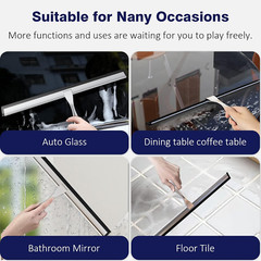 TOOVEM 14 Inch Shower Squeegee for Glass Doors, Window, Bathroom, Car Windshield