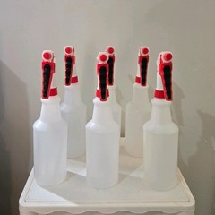 NEW Set of 6 Red and White All Purpose, Heavy Duty Spray Bottles 24oz