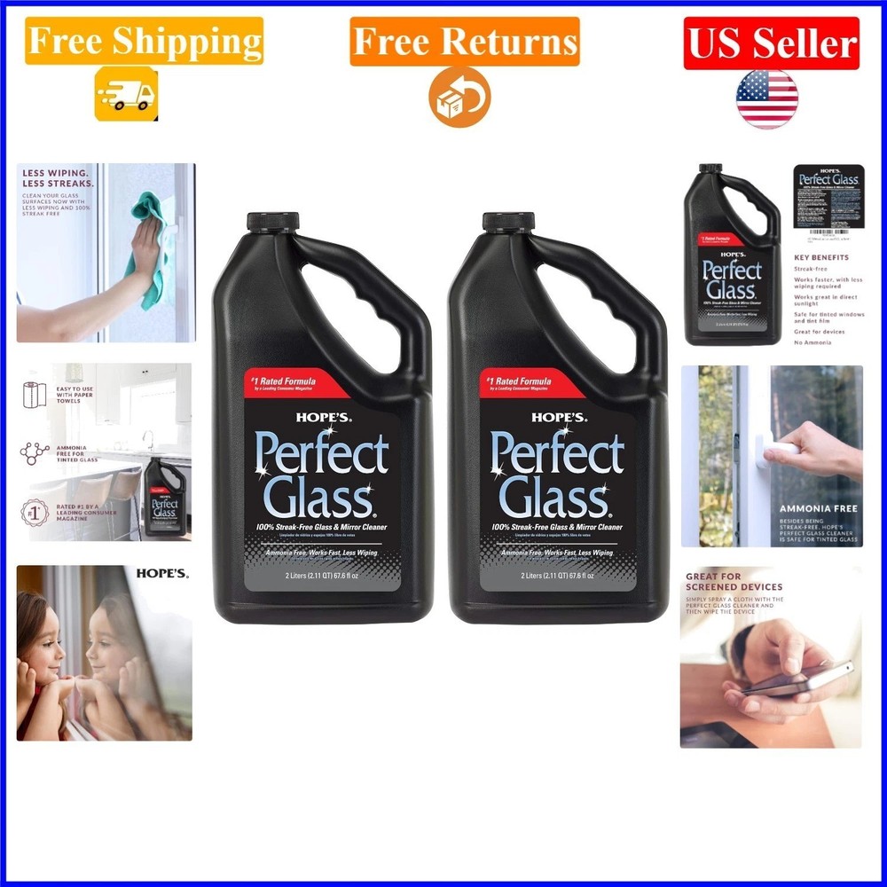 Perfect Glass Cleaner Spray Refill, Streak-Free, Ammonia-Free, Pack of 2, 67….