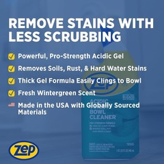 Zep Acidic Toilet Bowl Cleaner 32 Oz Bathroom Toilet Cleaning Solution