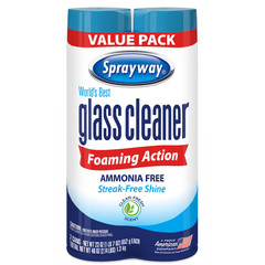 Sprayway Glass Cleaner Foaming Aerosol Spray 19oz 2 Pack Streak Free Shine