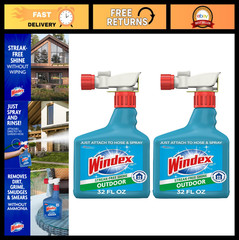 Outdoor Window & Glass Cleaner for Hose – Ammonia-Free, Deep Clean, 32oz (2-Pack