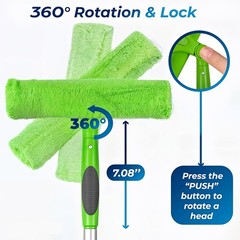 Professional Window Squeegee for Window Cleaning, 2 in 1 Rotatable Window Cle…