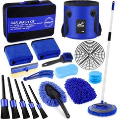 21Pcs Car Wash Kit,62″ Car Wash Brush Mop with Long Handle,Car Cleaning Kit,C…
