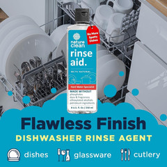 All Natural Dishwasher Rinse Aid Cleaner, Liquid Dishwasher Rinse Agent Spot-Fre