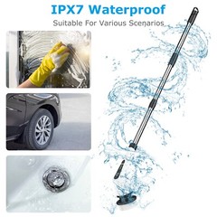 Cordless Electric Spin Scrubber Rechargeable Telescopic Bathroom Cleaning Brush