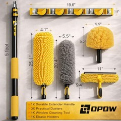 20 Foot High Ceiling Duster Kits with 5-12ft Heavy Duty Extension Pole Reach