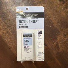 New Neutrogena SPF 60 Ultra Sheer Face Sunscreen Stick Invisible Non-Greasy