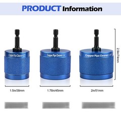 Copper Pipe Cleaner Drill Attachment – 1/2″, 3/4″, 1″ Metal Tube Brushes, 6 Blad