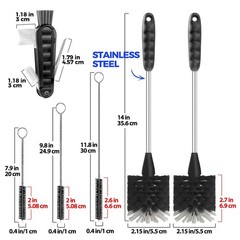 Holikme 6 Pack Bottle Brush Set, 14″ Long Handle Stainless Steel Bottle Cleaner