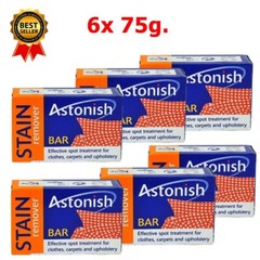 6x Astonish Stain Remover Bar Clothes Carpet Upholstery Pre Laundry Fabric 75g.