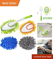 Microfiber Hand Washable Duster for Cleaning with 4 pcs Replaceable Head