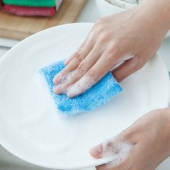 4PCS Sponge Scourer Medium Scourer Kitchen Scrubber For Dish Utensuls Tile Clean