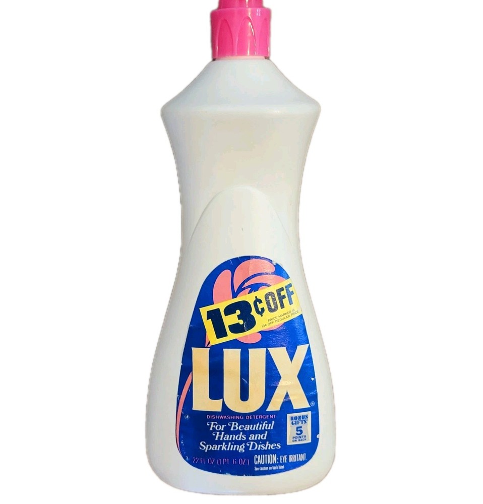 Vintage Lever LUX Mild Dishwashing Liquid 22 oz 1980s Dishwash Soap 13 Cents NEW