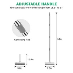 Floor Scrub Brush and Grout Brush with 51in Long Handle,Grey White