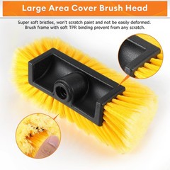 Car Wash Brush with 3.4-12FT Telescopic Pole,Scratch-Free Cleaning Truck,RV