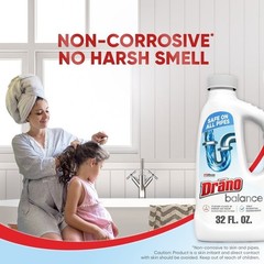Non-Corrosive Drain Cleaner Gel Unclogs Pipes Fast Odor Removal Safe All Drains