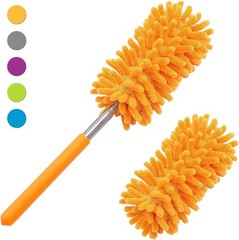 Extendable Microfiber Duster Set with 2 Washable Heads for Versatile Cleaning