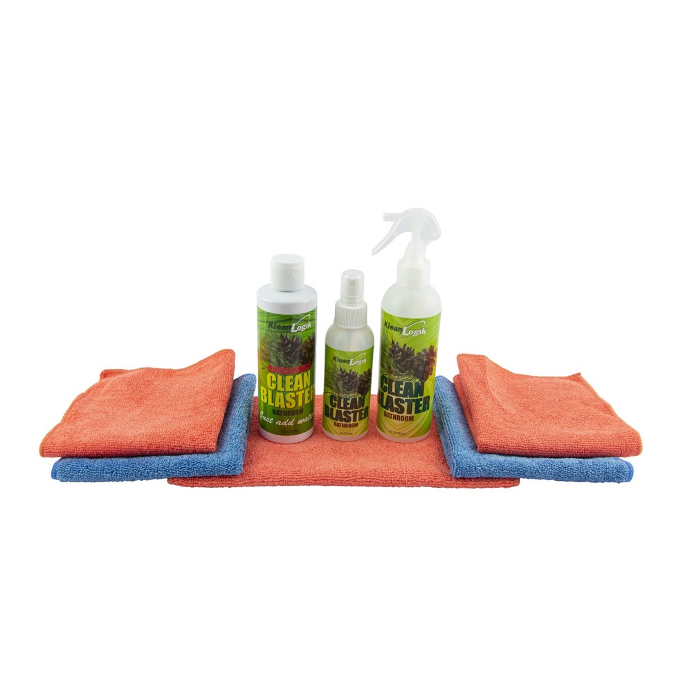 KleanLogik Bathroom Concentrate Clean Blaster with 5 Microfiber Cleaning Clothes