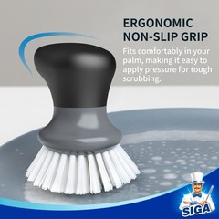 MR.SIGA Dish Scrub Brush, Palm Brush Dish Scrubber with Ergonomic Grip, Kitch…