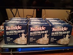 9 Twinkle Silver Polish Kit. With Applicator Sponge