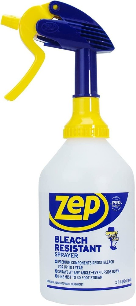 Zep Bleach Resistant Professional Sprayer 32 Ounce Adjustable Nozzle 30 Foot …