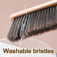 2 Pieces Wooden Dust Brush Hand Broom, Bench Brushes with Brown, Yellow