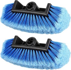 2 Pcs Car Wash Brush Heads Soft Bristle Flow Thru,10 Inch,Blue | Replacement