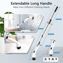 Electric Spin Scrubber IPX7 Waterproof Rechargeable Bathroom Cleaning Brush