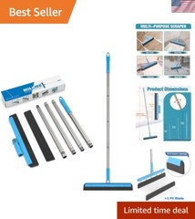 Long Handle Squeegee – 59″ Adjustable Foam Blade for Fast and Effective Cleaning