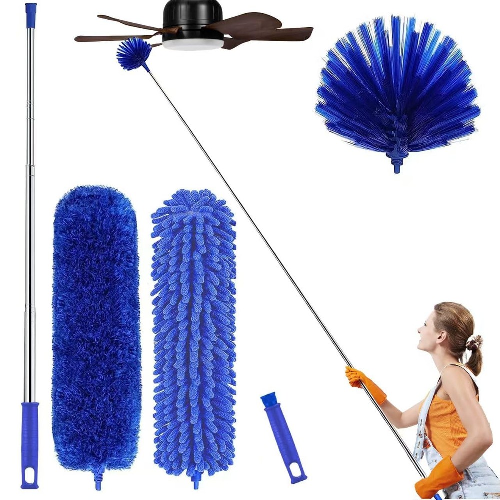 Professional Microfibre Dusters for Cleaning – Extendable 30-81″ Cobweb Kit