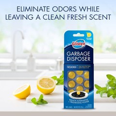 🛠️Glisten Garbage Disposer Freshener, Lemon Scent, 10 Capsules Keeps Odor Free