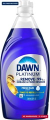 Dawn Platinum Dish Soap, Fresh Rain Scent Liquid Dishwashing Detergent, Powerful