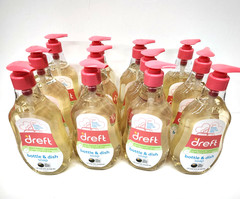 12 PK Dreft Bottle and Dish Soap, Fragrance Free Formula, Baby Bottle Wash, 18oz