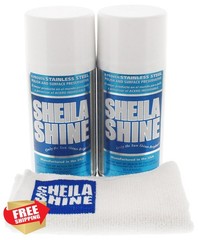 Sheila Shine Stainless Cleaner Polish 10 Oz 2-Pack Cloth