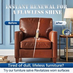 One-Step Leather Furniture Renewal Kit – 4oz Salve with Brush Included