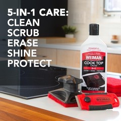 Complete Glass & Ceramic Cooktop Cleaner Kit – 10oz Cream & Scrubbing Pads