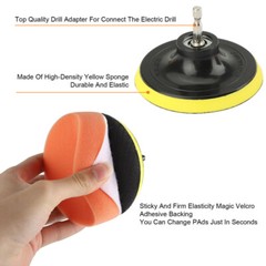 17x Car Drill Brush Wash Auto Kit for Engine Wheel Floor Kitchen 10 Scouring Pad