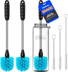 Holikme 5 Pack Bottle Brush Cleaner Set, 14″ Long Handle Stainless Steel Bottle