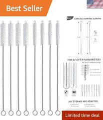 Food-Grade Stainless Steel Straw Cleaners – 8-Piece Set for Convenient Use