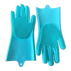 Magic Silicone Gloves with Cleaning Brush Scrubber Silicone Dishwashing Gloves