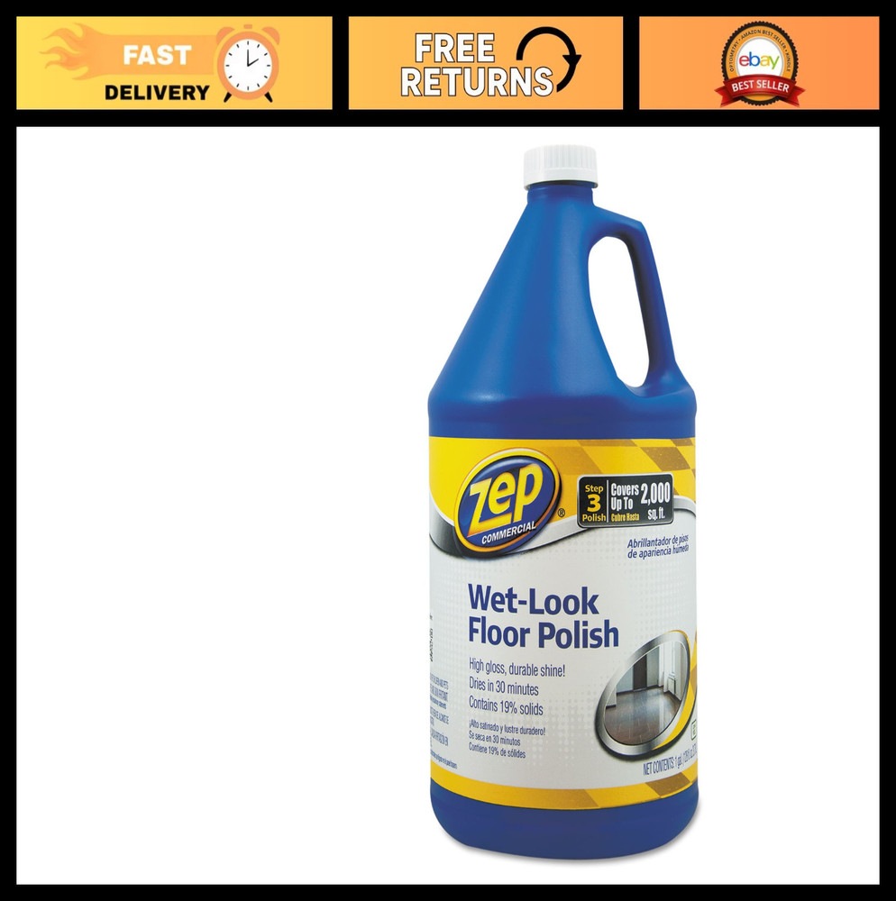 1 Gallon Wet-Look Floor Polish – Long Lasting Shine, Easy Application, High Glos