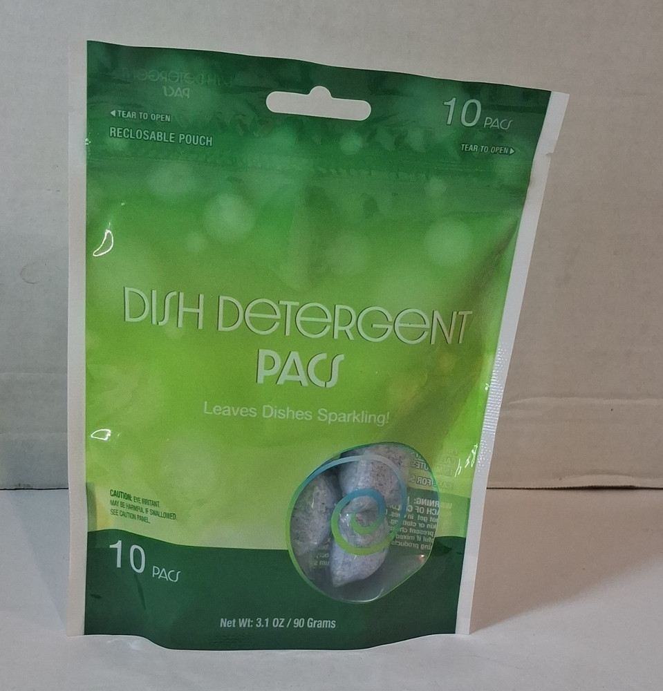 Dishwasher Detergent Pods Tablets, 10-Pack, 10 Washes, Net Wt 3.1 oz