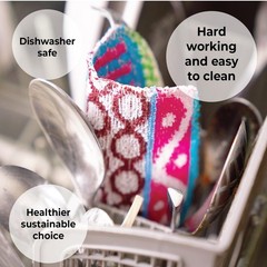Scrub, 4-Pack Reusable, Non-Scratching Dish Scrubber for Kitchen and Househol…