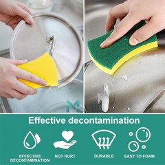 6-72PCS Multi-Purpose Double-Faced Sponge Scou Pads Dish Washing Scrub Sponge