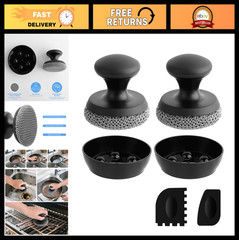 2PCS Chainmail Cast Iron Scrubber Cleaner, Stainless Steel Scouring Pad for Pans