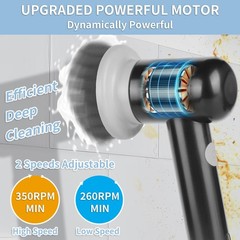 Electric Spin Scrubber, Cordless Shower Scrubber with 3 Replaceable Brushes, …
