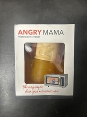 Angry Mama Microwave Oven Cleaner Steam Kitchen Cleaning Tool Brown Yellow NIB