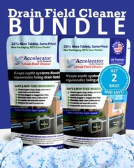 2-Pack Value BUNDLE of Drain Field Cleaner Tablets by Dr Pooper. Clears Septic